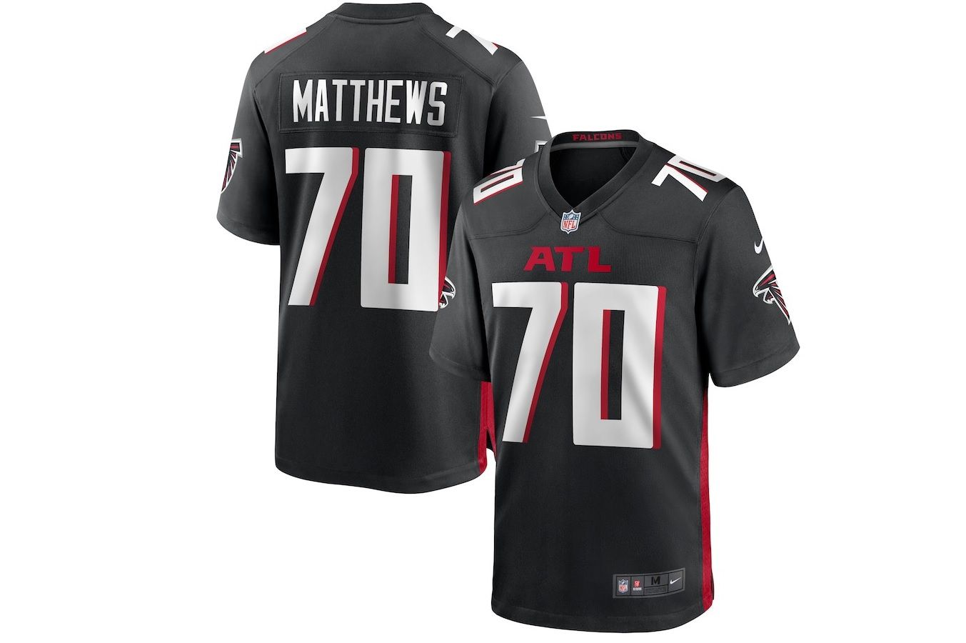 Men Atlanta Falcons #70 Jake Matthews Nike Black Game NFL Jersey->atlanta falcons->NFL Jersey